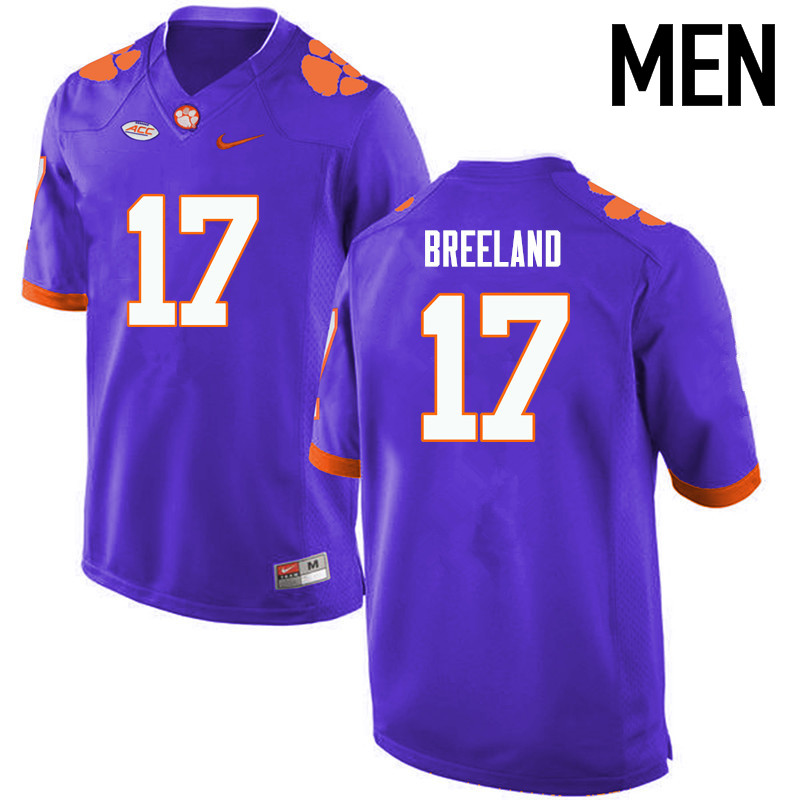 Men Clemson Tigers #17 Bashaud Breeland College Football Jerseys-Purple